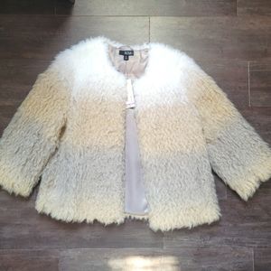 A.N.A a New Approach Cream Faux Fur Jacket